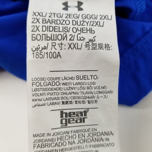 Under Armour Fish Hunter Button Up Shirt Mens 2XL Blue Vented Heatgear Fishing - Picture 9 of 9